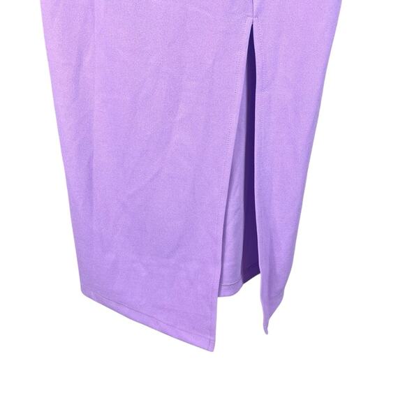 Hello Molly | NWT Taking It Back Midi Dress One Shoulder Strappy Slit Lilac XS - Picture 6 of 13